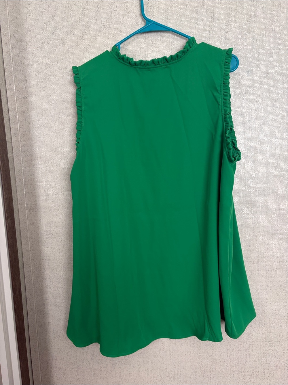 Kelly Green Ruffle Trim Top - Picture 3 of 4